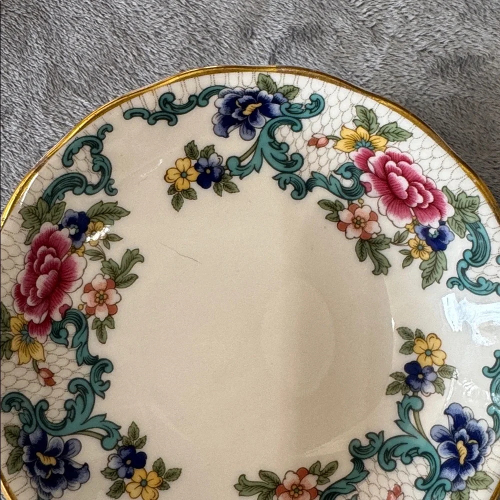 Royal Doulton Booths Floradora T.C. 1127 1981 Breakfast‎ Bowl  Gold Scallop Edge